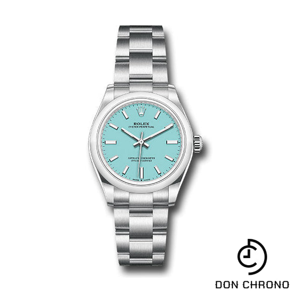 Rolex Oyster Perpetual 31 Watch - Domed Bezel - Turquoise Blue Index Dial - Oyster Bracelet - 277200 tbio