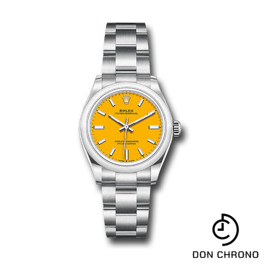 Rolex Oyster Perpetual 31 Watch - Domed Bezel - Yellow Index Dial - Oyster Bracelet - 277200 yio