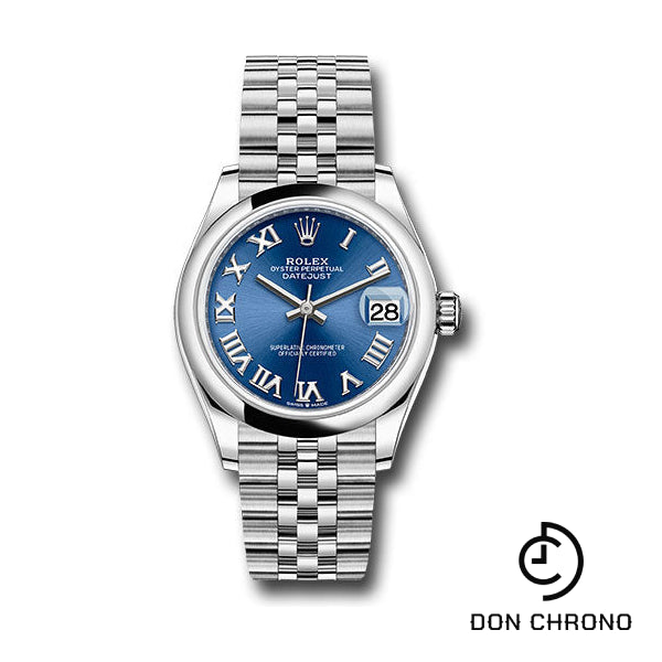 Rolex Steel and White Gold Datejust 31 Watch - Domed Bezel - Blue Roman Dial - Jubilee Bracelet - 2021 Release - 278240 blrj