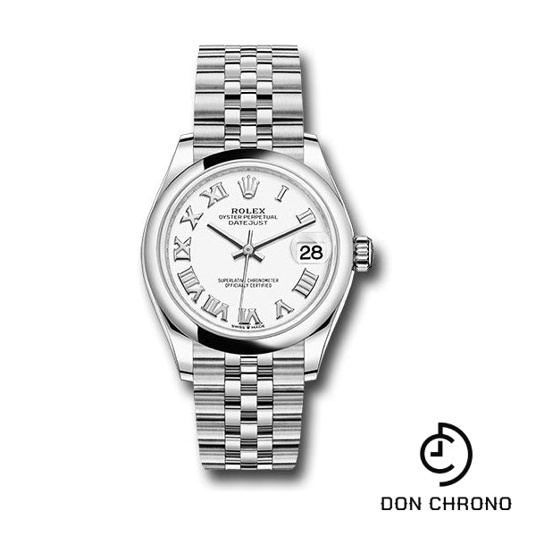 Rolex Steel and White Gold Datejust 31 Watch - Domed Bezel - White Roman Dial - Jubilee Bracelet - 278240 wrj