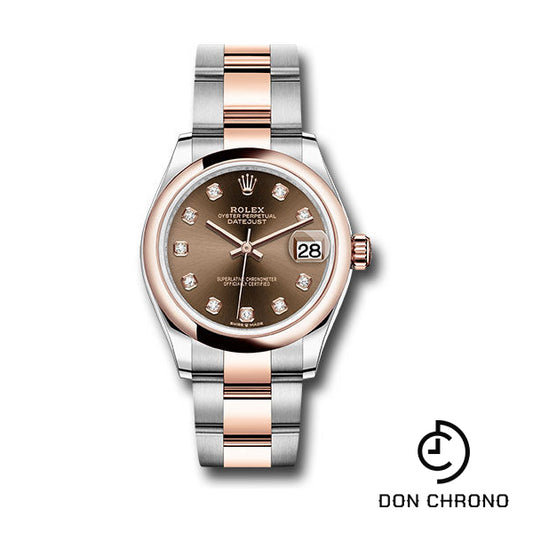 Rolex Steel and Everose Gold Datejust 31 Watch - Domed Bezel - White Roman Dial - Oyster Bracelet - 278241 chodo