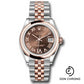 Rolex Steel and Everose Gold Datejust 31 Watch - Domed Bezel - Dark Rhodium Diamond Roman VI Dial - Jubilee Bracelet - 278241 chodr6j