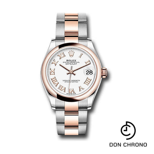 Rolex Steel and Everose Gold Datejust 31 Watch - Domed Bezel - RosŽ Index Dial - Oyster Bracelet - 278241 wro