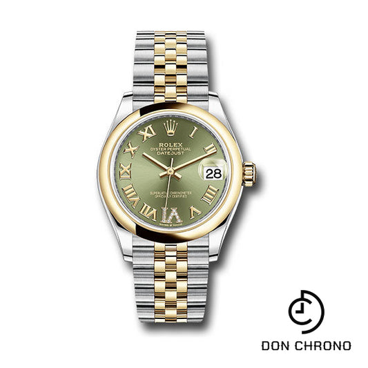 Rolex Steel and Yellow Gold Datejust 31 Watch - Domed Bezel - Olive Green Diamond Roman Six Dial - Jubilee Bracelet - 278243 ogdr6j