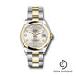 Rolex Steel and Yellow Gold Datejust 31 Watch - Domed Bezel - Silver Diamond Dial - Oyster Bracelet - 278243 sdo