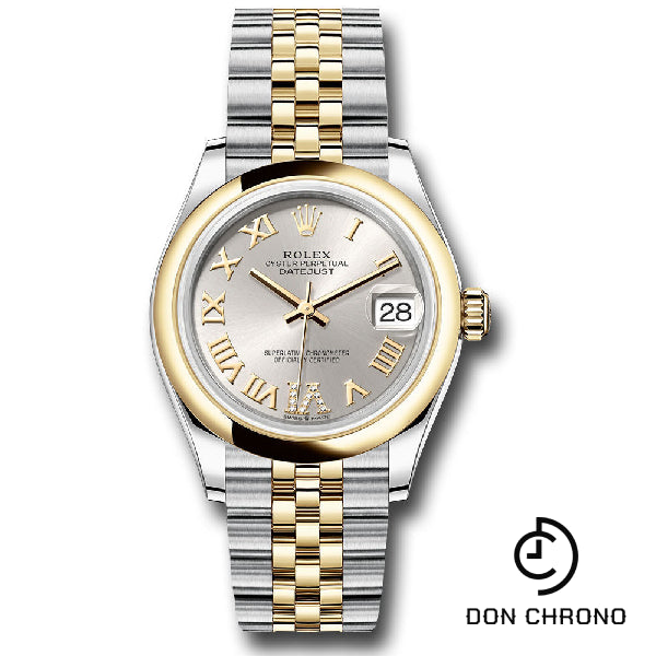 Rolex Steel and Yellow Gold Datejust 31 Watch - Domed Bezel - Silver Diamond Roman Six Dial - Jubilee Bracelet - 278243 sdr6j