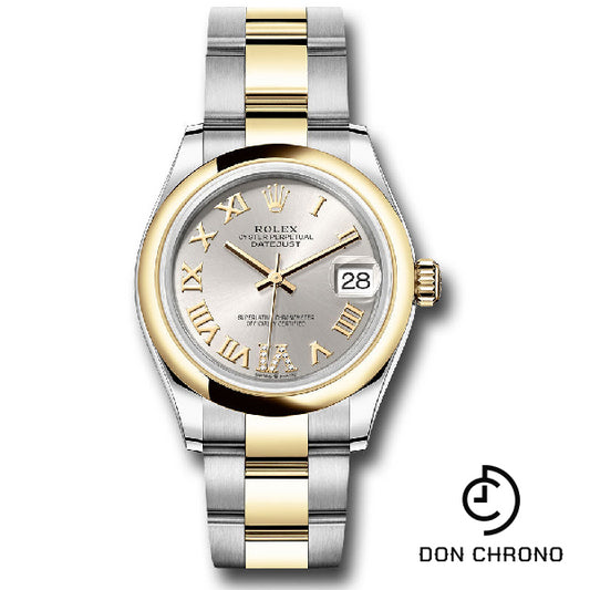 Rolex Steel and Yellow Gold Datejust 31 Watch - Domed Bezel - Silver Diamond Roman Six Dial - Oyster Bracelet - 278243 sdr6o