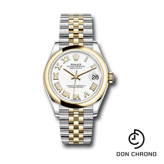 Rolex Steel and Yellow Gold Datejust 31 Watch - Domed Bezel - White Roman Dial - Jubilee Bracelet - 278243 wrj