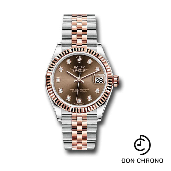 Rolex Steel and Everose Gold Datejust 31 Watch - Fluted Bezel - White Roman Dial - Jubilee Bracelet - 278271 chodj