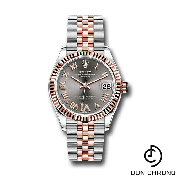 Rolex Steel and Everose Gold Datejust 31 Watch - Fluted Bezel - Mother-Of-Pearl Diamond Dial - Jubilee Bracelet - 278271 dkrhdr6j