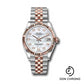 Rolex Steel and Everose Gold Datejust 31 Watch - Fluted Bezel - Silver Diamond Dial - Jubilee Bracelet - 278271 mdj