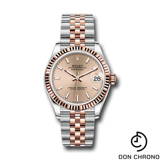 Rolex Steel and Everose Gold Datejust 31 Watch - Fluted Bezel - RosŽ Roman Dial - Jubilee Bracelet - 278271 roij