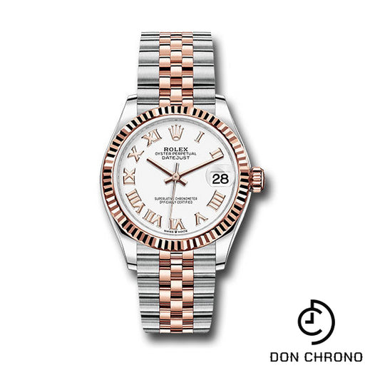 Rolex Steel and Everose Gold Datejust 31 Watch - Fluted Bezel - RosŽ Index Dial - Jubilee Bracelet - 278271 wrj