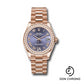 Rolex Everose Gold Datejust 31 Watch - Diamond Bezel - Aubergine Diamond Six Dial - President Bracelet - 278285RBR aubdr6p