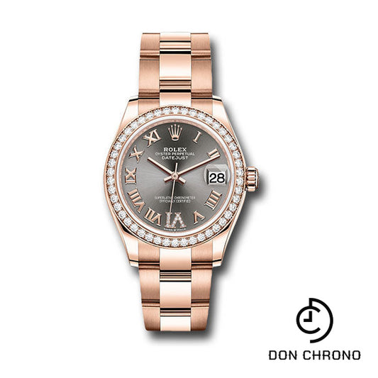 Rolex Everose Gold Datejust 31 Watch - Diamond Bezel - Rhodium Diamond Six Dial - Oyster Bracelet - 278285RBR dkrhdr6o