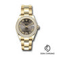 Rolex Yellow Gold Datejust 31 Watch - Diamond Bezel - Dark Grey Diamond Six Dial - Oyster Bracelet - 278288RBR dkgdr6o