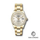 Rolex Yellow Gold Datejust 31 Watch - Diamond Bezel - Silver Diamond Dial - Oyster Bracelet - 278288RBR sdo