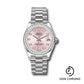 Rolex White Gold Datejust 31 Watch - Diamond Bezel - Pink Diamond Dial - President Bracelet - 278289rbr pdp