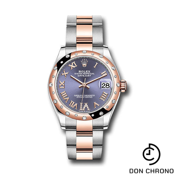 Rolex Steel and Everose Gold Datejust 31 Watch - 24 Diamond Bezel - Chocolate Diamond Roman VI Dial - Oyster Bracelet - 278341RBR aubdr6o