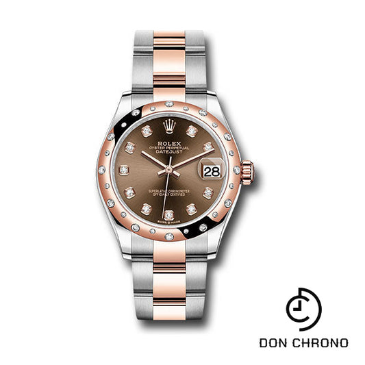 Rolex Steel and Everose Gold Datejust 31 Watch - 24 Diamond Bezel - White Roman Dial - Oyster Bracelet - 278341RBR chodo