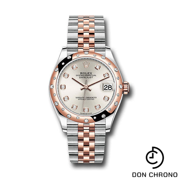 Rolex Steel and Everose Gold Datejust 31 Watch - 24 Diamond Bezel - RosŽ Diamond Dial - Jubilee Bracelet - 278341RBR sdj