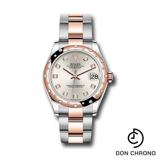 Rolex Steel and Everose Gold Datejust 31 Watch - 24 Diamond Bezel - RosŽ Diamond Dial - Oyster Bracelet - 278341RBR sdo