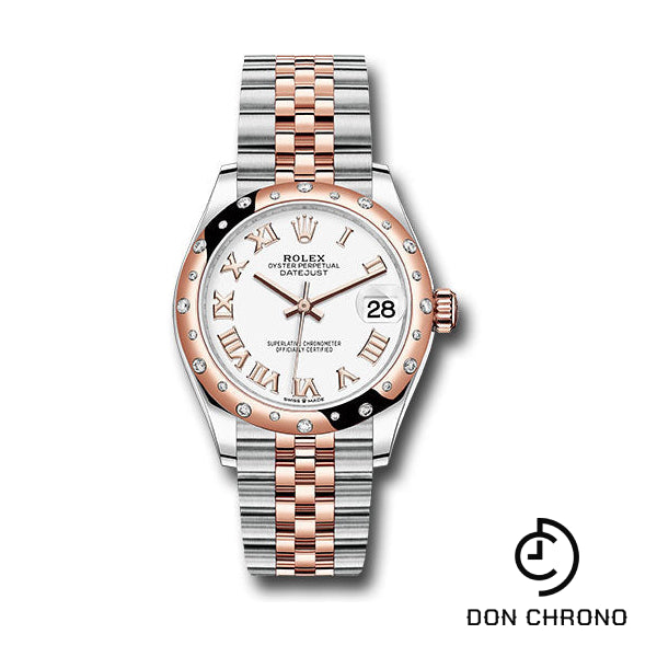 Rolex Steel and Everose Gold Datejust 31 Watch - 24 Diamond Bezel - RosŽ Index Dial - Jubilee Bracelet - 278341RBR wrj