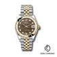 Rolex Steel and Yellow Gold Datejust 31 Watch - Domed Diamond Bezel - Dark Mother-of-Pearl Diamond Dial - Jubilee Bracelet - 278343 dkmdj