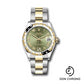 Rolex Steel and Yellow Gold Datejust 31 Watch - Domed Diamond Bezel - Olive Green Diamond Roman Six Dial - Oyster Bracelet - 278343 ogdr6o