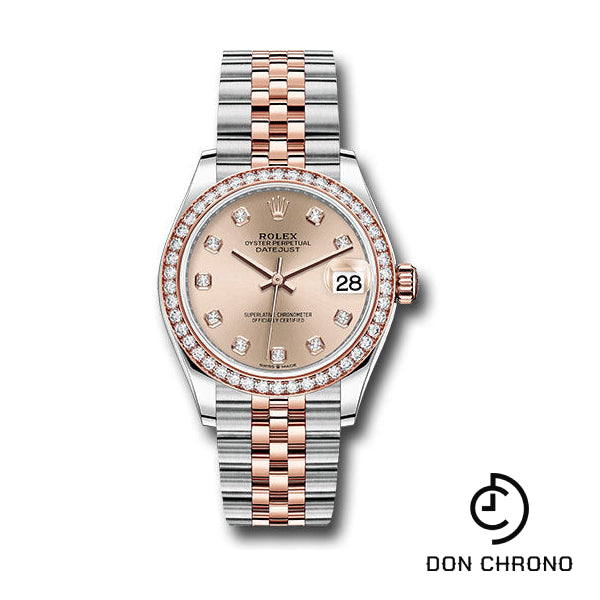 Rolex Steel and Everose Gold Datejust 31 Watch - 46 Diamond Bezel - RosŽ Diamond Dial - Jubilee Bracelet - 278381RBR rodj