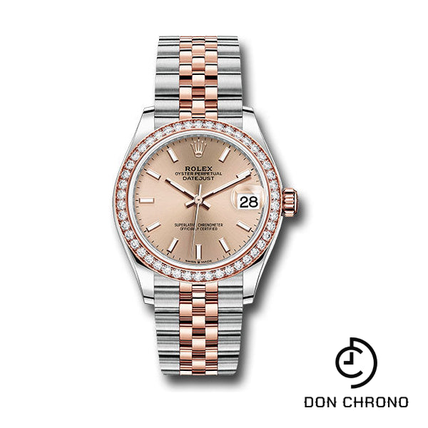 Rolex Steel and Everose Gold Datejust 31 Watch - 46 Diamond Bezel - RosŽ Index Dial - Jubilee Bracelet - 278381RBR roij