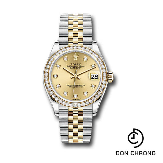 Rolex Steel and Yellow Gold Datejust 31 Watch - Diamond Bezel - Champagne Diamond Dial - Jubilee Bracelet - 278383RBR chdj