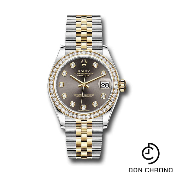 Rolex Steel and Yellow Gold Datejust 31 Watch - Diamond Bezel - Dark Grey Diamond Dial - Jubilee Bracelet - 278383RBR dkgdj