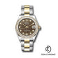 Rolex Steel and Yellow Gold Datejust 31 Watch - Diamond Bezel - Dark Mother-of-Pearl Diamond Dial - Oyster Bracelet - 278383RBR dkmdo