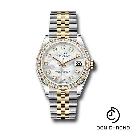 Rolex Steel and Yellow Gold Datejust 31 Watch - Diamond Bezel - Mother-of-Pearl Diamond Dial - Jubilee Bracelet - 278383RBR mdj