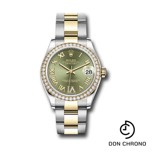 Rolex Steel and Yellow Gold Datejust 31 Watch - Diamond Bezel - Olive Green Diamond Roman Six Dial - Oyster Bracelet - 278383RBR ogdr6o