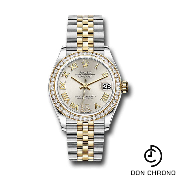 Rolex Steel and Yellow Gold Datejust 31 Watch - Diamond Bezel - Silver Diamond Roman Six Dial - Jubilee Bracelet - 278383RBR sdr6j