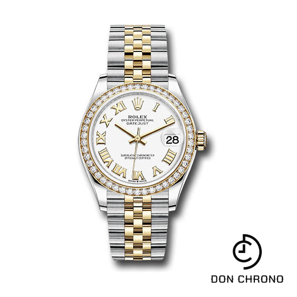 Rolex Steel and Yellow Gold Datejust 31 Watch - Diamond Bezel - White Roman Dial - Jubilee Bracelet - 278383RBR wrj