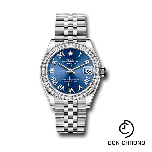 Rolex Steel and White Gold Datejust 31 Watch - Diamond Bezel - Blue Roman Dial - Jubilee Bracelet - 278384RBR blrj