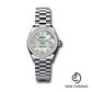 Rolex Platinum Lady-Datejust 28 Watch - 44 Diamond Bezel - Mother-of-Pearl Diamond Dial - President Bracelet - 279136RBR mdp