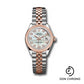 Rolex Steel and Everose Gold Rolesor Lady-Datejust 28 Watch - Domed Bezel - White Mother-Of-Pearl Diamond Dial - Jubilee Bracelet - 279161 mdj