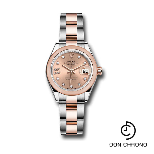 Rolex Everose Rolesor Lady-Datejust Watch - Domed Bezel - RosŽ Star Diamond Roman 9 Dial - Oyster Bracelet - 279161 rs9dix8do