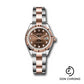 Rolex Steel and Everose Gold Rolesor Lady-Datejust 28 Watch - Fluted Bezel - Chocolate Diamond Dial - Oyster Bracelet - 279171 chodo