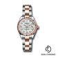 Rolex Steel and Everose Gold Rolesor Lady-Datejust 28 Watch - Fluted Bezel - White Mother-Of-Pearl Diamond Dial - Oyster Bracelet - 279171 mdo