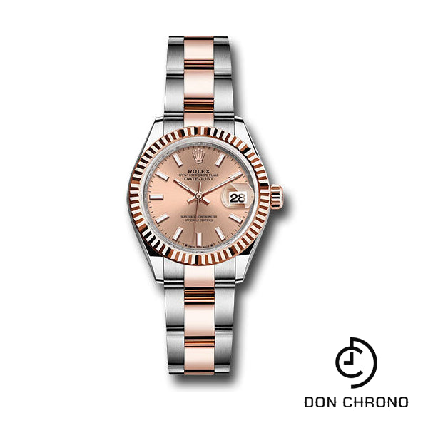 Rolex Everose Rolesor Lady-Datejust Watch - Fluted Bezel - RosŽ Index Dial - Oyster Bracelet - 279171 rsio