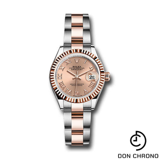 Rolex Everose Rolesor Lady-Datejust Watch - Fluted Bezel - RosŽ Roman Dial - Oyster Bracelet - 279171 rsro