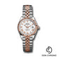 Rolex Steel and Everose Gold Rolesor Lady-Datejust 28 Watch - Fluted Bezel - White Roman Dial - Jubilee Bracelet - 279171 wrj