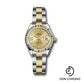 Rolex Steel and Yellow Gold Rolesor Lady-Datejust 28 Watch - Fluted Bezel - Champagne Diamond Star Dial - Oyster Bracelet - 279173 ch9dix8do