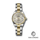 Rolex Steel and Yellow Gold Rolesor Lady-Datejust 28 Watch - Fluted Bezel - Silver Diamond Star Dial - Oyster Bracelet - 279173 s9dix8do