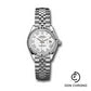 Rolex Steel and White Gold Rolesor Lady-Datejust 28 Watch - Fluted Bezel - White Roman Dial - Jubilee Bracelet - 279174 wrj